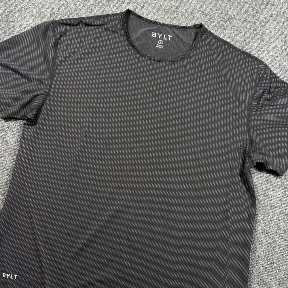 BYLT Premium Basics T-Shirt Mens XL Black Mesh Performance Short Sleeve